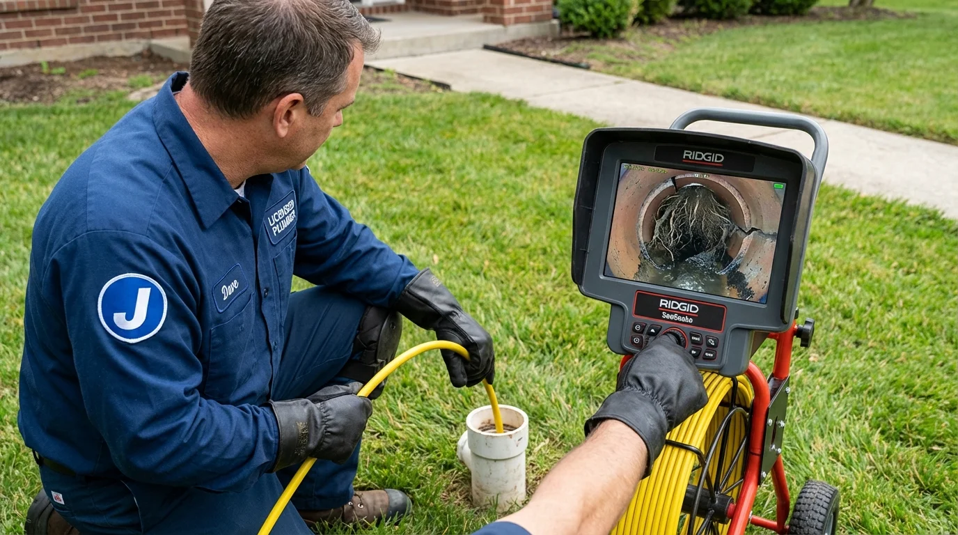 Sewer camera inspection being performed by Johns Plumbing LLC in Columbia